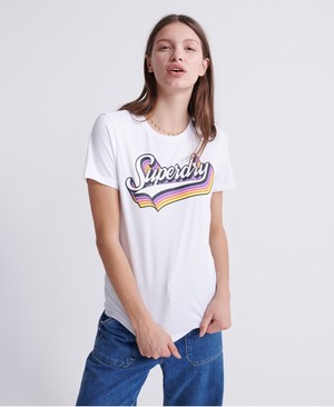 Superdry Neon Classic Shadow Női Pólók Fehér | KLSDP2985